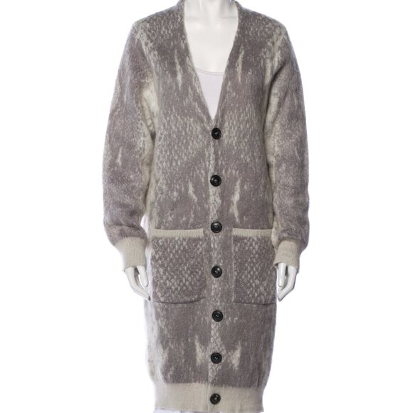 AMIRI Wool and Cashmere Blend V-Neck Cardigan - Picture 4 of 12